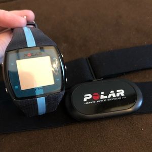 Polar heart rate watch and chest strap